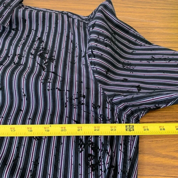 Blue  Western Shirt XLT Long Sleeve Button Up Black Stripe Textured Velvet 
N42 - Picture 6 of 8